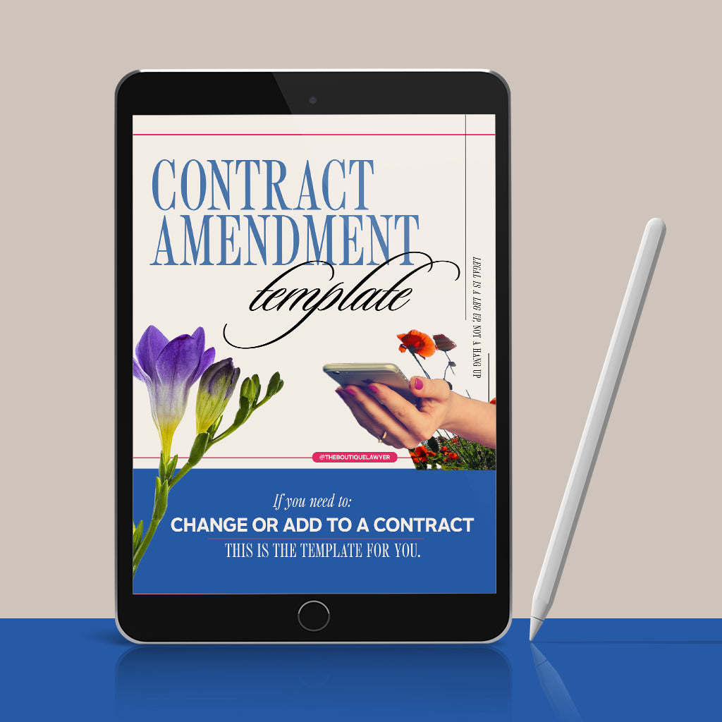 Contract Amendment Template – The Boutique Lawyer
