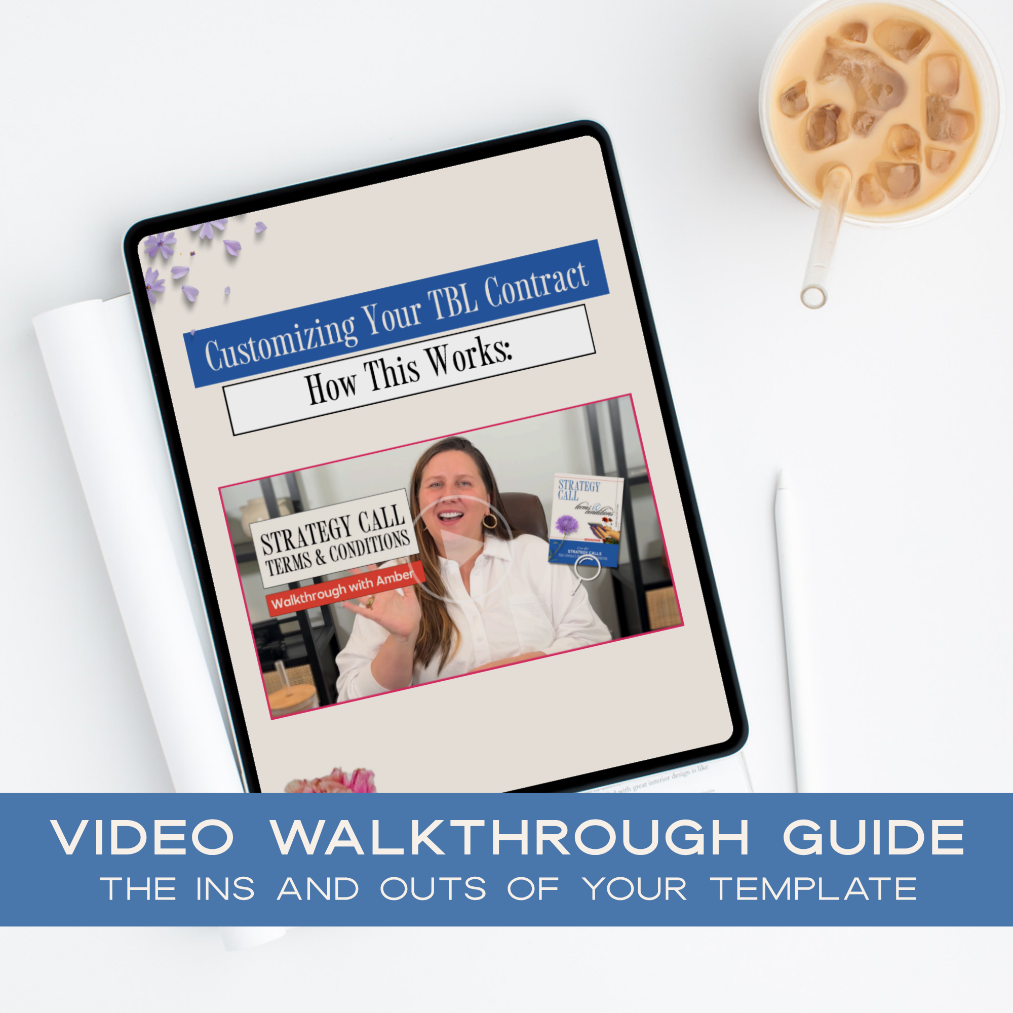 a video walkthrough mockup of the guide provided by the boutique lawyer teaching you how to customize your tbl contract